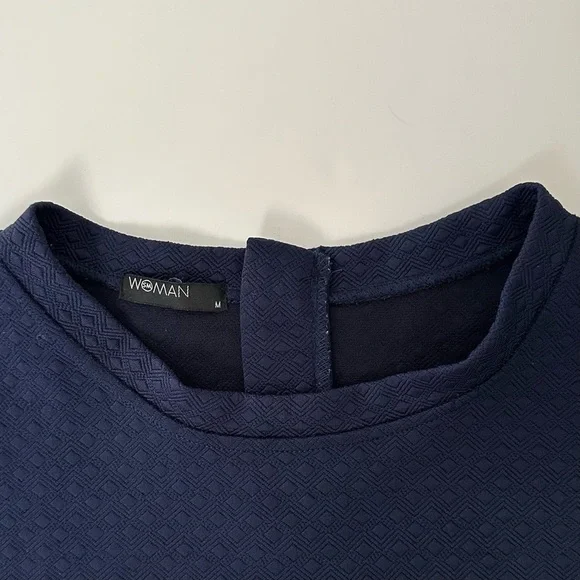 Womens Classic Navy Crewneck Sweater - Picture 6 of 10